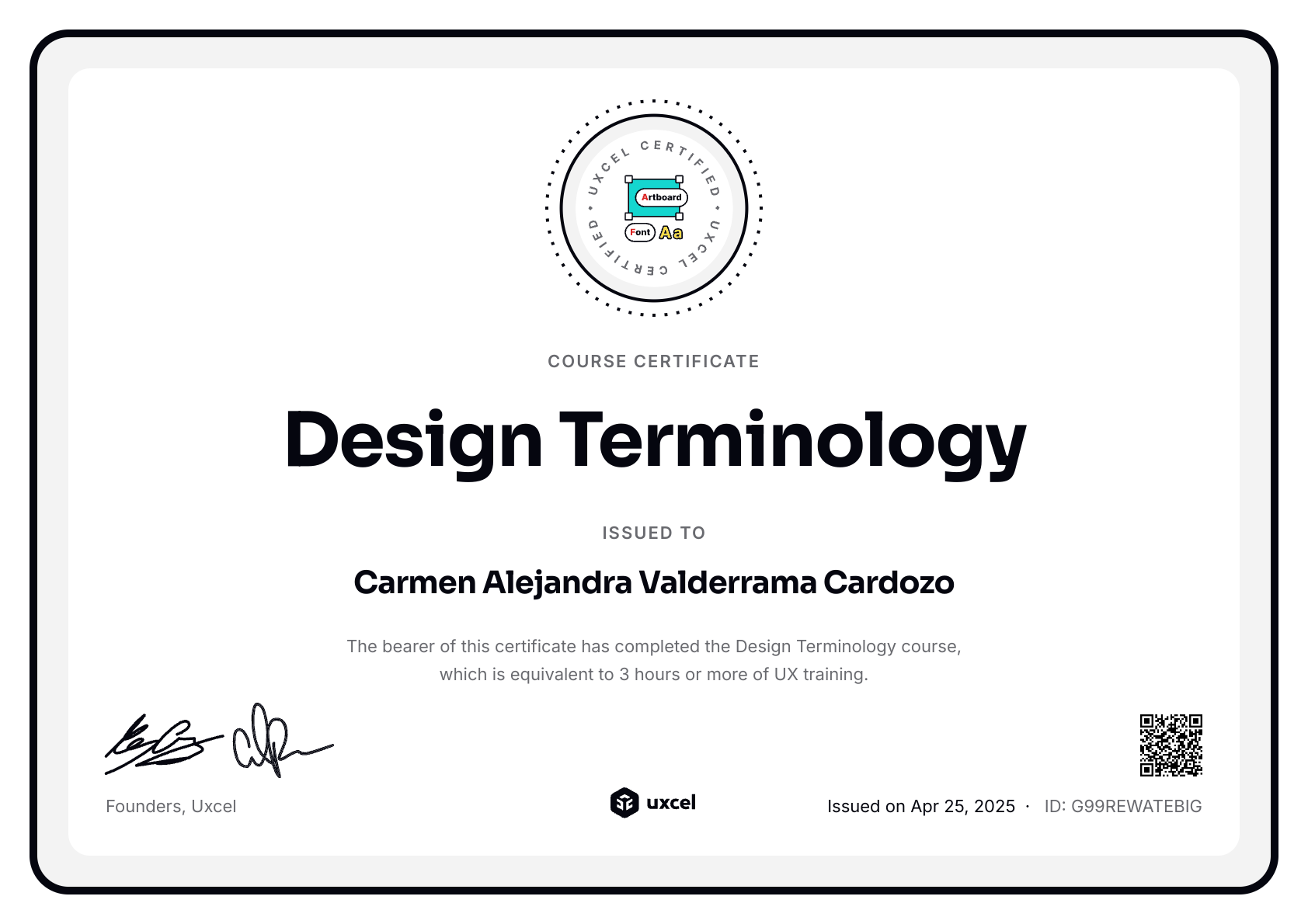 Alegra's certificate